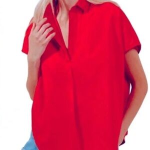 Poplin Popover Blouse